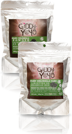Giddy Yoyo Raw Chlorella Powder 250g/9oz|Giddy Yoyo Chlorella Cru en Poudre 250g/9oz