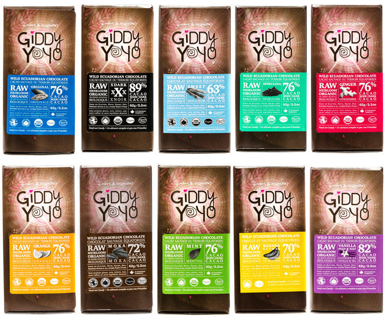 Giddy YoYo Raw Chocolate Bar|Barre de Chocolat Cru Bio Giddy YoYo