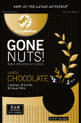 Living Intentions Gone Nuts White Chocolate Cashews, Almonds & Cacao Nibs - 85g / 3oz|Living Intentions Gone Nuts Chocolat blanc, Noix de cajou, Amandes et éclats de cacao - 85gr / 3oz