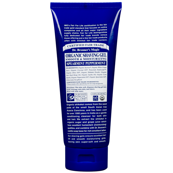 Dr. Bronner's Organic Spearmint Peppermint Shaving Gel