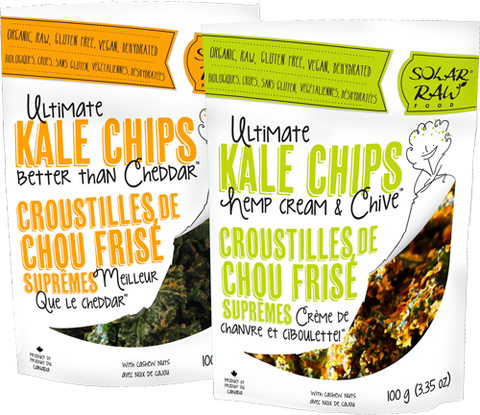Solar Raw Food™ Ultimate Kale Chips - Hemp Cream and Chive|Croustilles de chou vert frisé cru Suprèmes Chanvre et Ciboulette-Solar RawMD