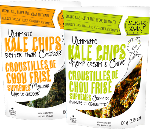 Solar Raw Food™ Ultimate Kale Chips - Better Than Cheddar|Croustilles de chou vert frisé cru, au cheddar  Solar RawMD